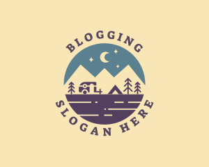 Trailer - Outdoor Mountain Camping logo design