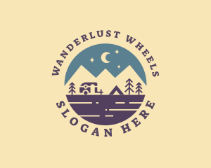 Campervan - Outdoor Mountain Camping logo design