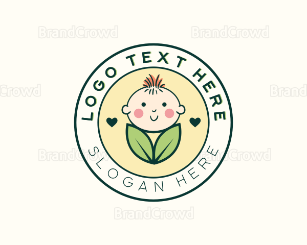 Cute Leaf Baby Logo