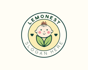 Cute Leaf Baby Logo