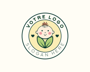 Pediatrician - Cute Leaf Baby logo design