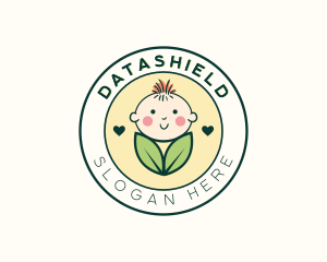 Children Store - Cute Leaf Baby logo design