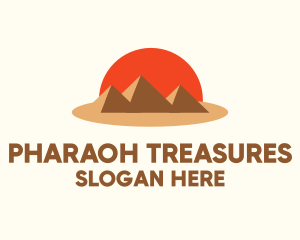 Egypt Desert Pyramid  logo design