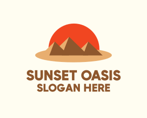 Egypt Desert Pyramid  logo design