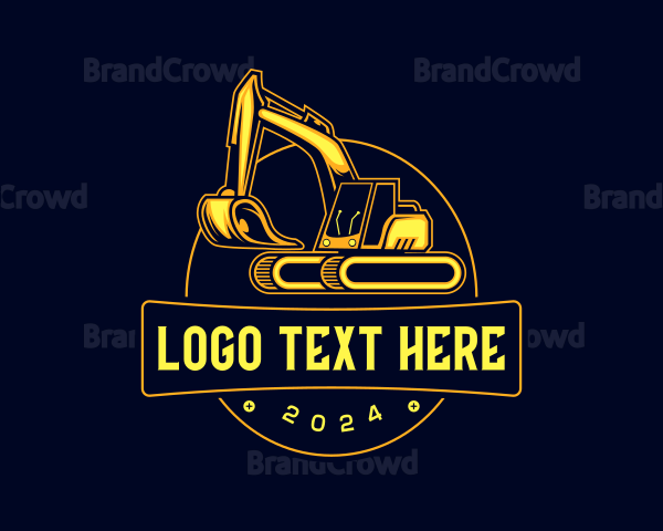 Excavator Backhoe Construction Logo