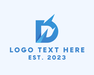 3d - Blue 3D Letter D logo design