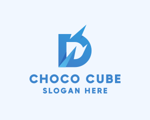 Marketing - Blue 3D Letter D logo design