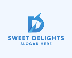 Digital Media - Blue 3D Letter D logo design