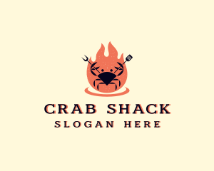 Crab Barbecue Grill logo design