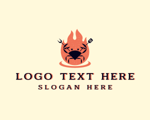 Cooking - Crab Barbecue Grill logo design
