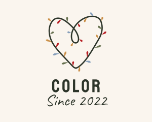 Colorful Christmas Light Heart logo design
