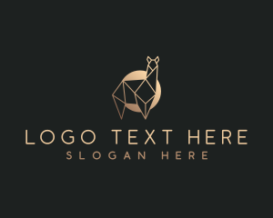 Animal Conservation - Geometric Alpaca Llama logo design