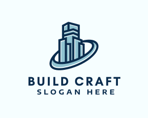 Blue Apartment Building logo design