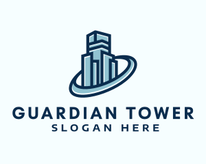 Blue Apartment Building logo design