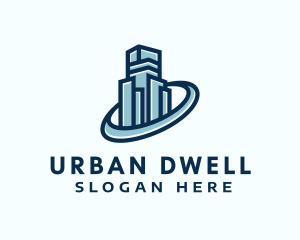 Blue Apartment Building logo design