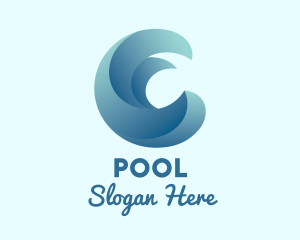 Palm Tree - 3D Wave Beach Resort logo design