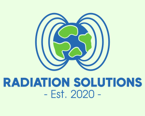 Radiation - Plant Earth Soundwave Globe logo design