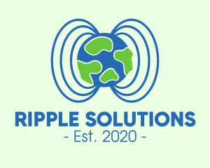 Ripple - Plant Earth Soundwave Globe logo design