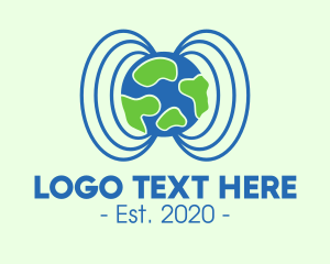 Earth - Plant Earth Soundwave Globe logo design