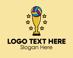 League - Volleyball Trophy Award logo design