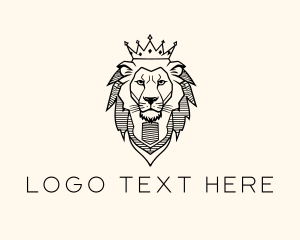 Dynasty - Noble King Lion Crown logo design