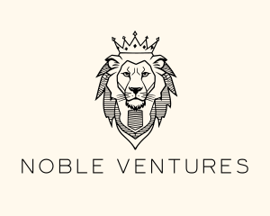 Noble King Lion Crown logo design