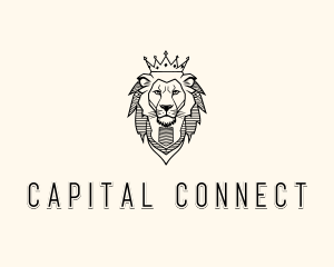 Noble King Lion Crown logo design