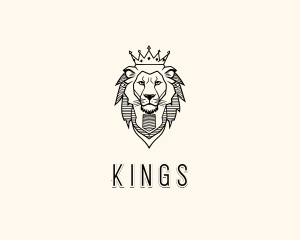 Noble King Lion Crown logo design