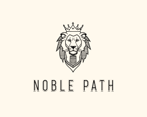 Noble King Lion Crown logo design