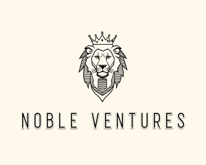 Noble King Lion Crown logo design