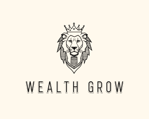 Noble King Lion Crown logo design