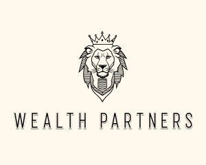 Noble King Lion Crown logo design