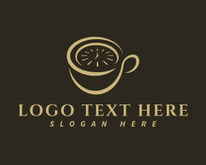 Patisserie - Coffee Cup Clock logo design