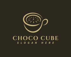 Coffee Cup Clock Logo