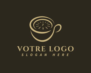 Bistro - Coffee Cup Clock logo design