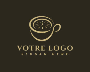 Espresso - Coffee Cup Clock logo design