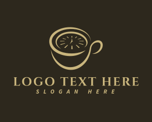 Teacup - Coffee Cup Clock logo design