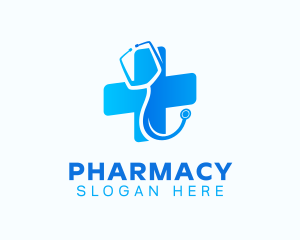 Medical Stethoscope Pharmacy logo design