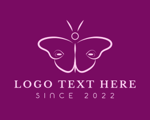 Feminine - Pink Beauty Cosmetics Butterfly logo design