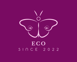 Pink - Pink Beauty Cosmetics Butterfly logo design