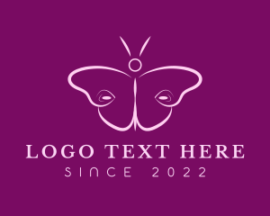 Wellness Center - Pink Beauty Cosmetics Butterfly logo design