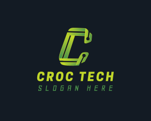 Tech Network Letter C logo design