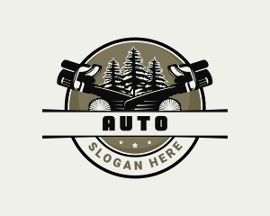 Chainsaw Logging Wood Logo