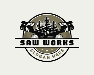 Chainsaw - Chainsaw Logging Wood logo design