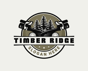 Logging - Chainsaw Logging Wood logo design