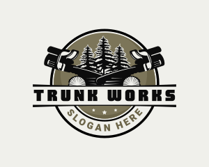 Trunk - Chainsaw Logging Wood logo design