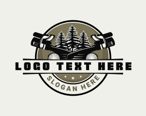 Chainsaw - Chainsaw Logging Wood logo design