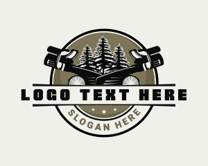 Chainsaw Logging Wood Logo