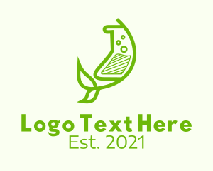 Flask - Green Herbal Medicine logo design