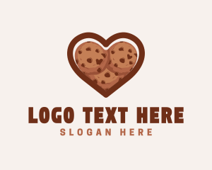 Delicious - Heart Cookie Baking logo design